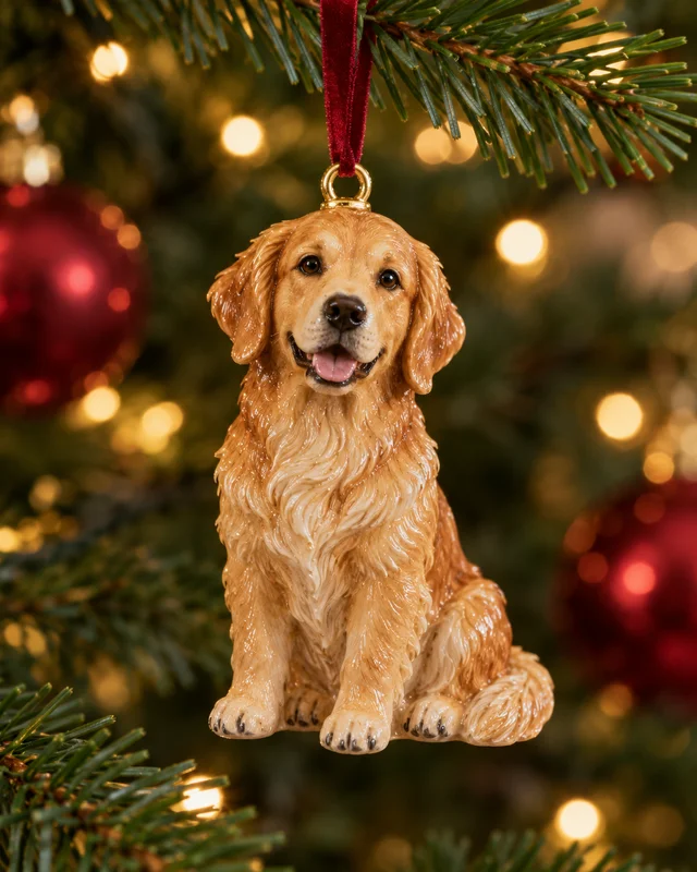 Pet Christmas ornament portrait