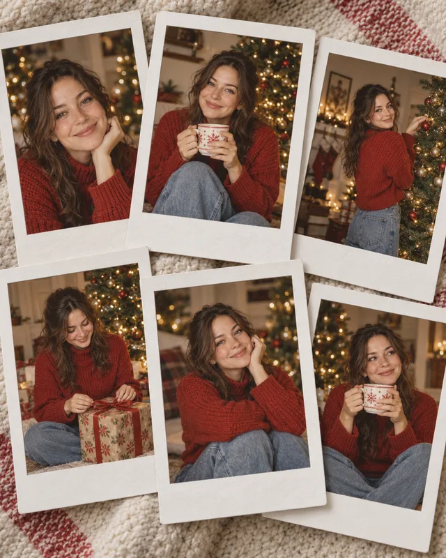 Christmas instant-photo collage