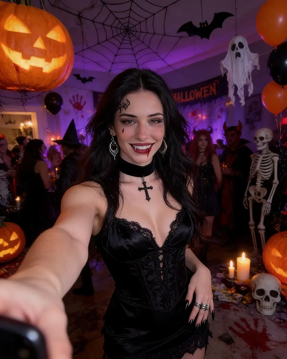 Halloween photo inspiration: Vampire party selfie