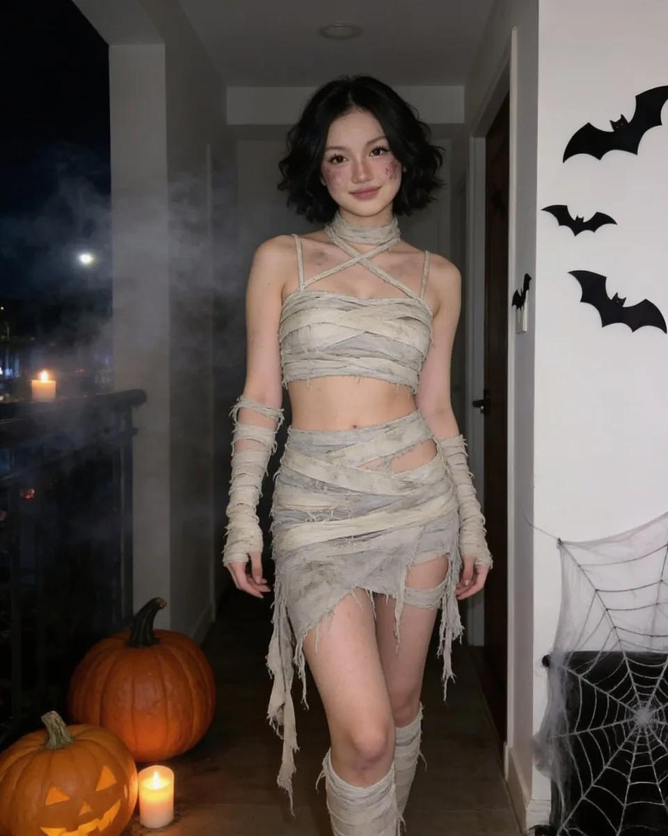 Halloween photo inspiration: Mummy costume doorway