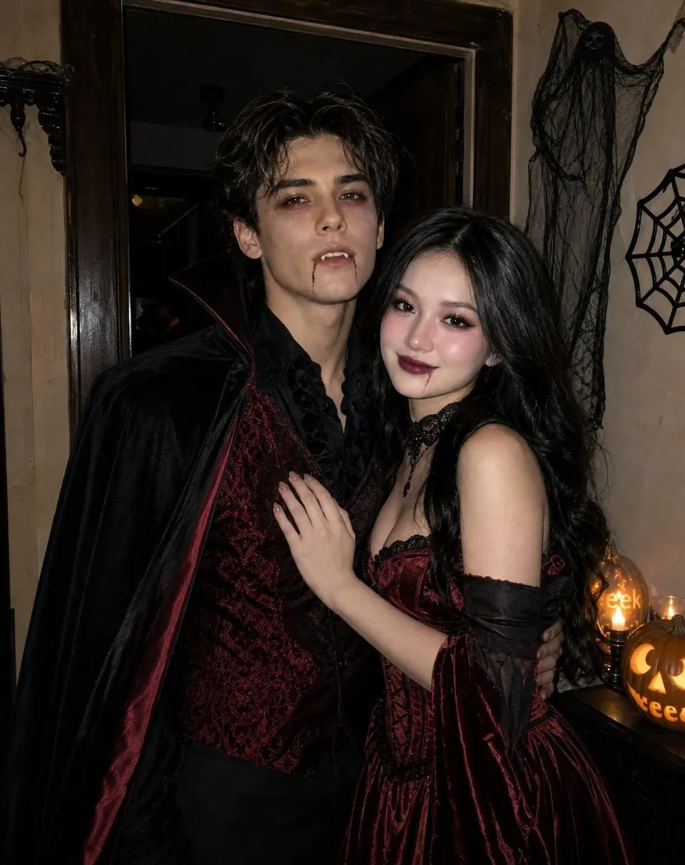 Halloween photo inspiration: Vampire couple portrait