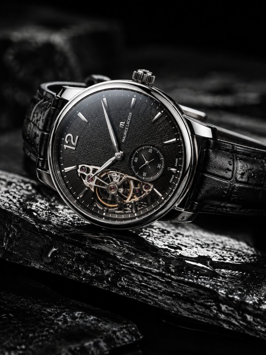 AI generated luxury watch product photo on dark slate